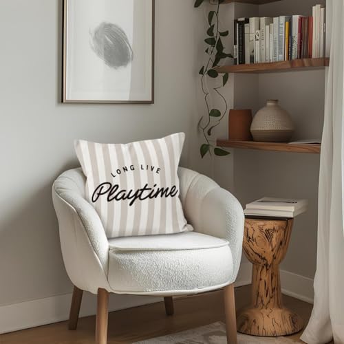 Playroom Decor Pillow Covers 18x18, Kids Room Decor, Long Live Playtime Neutral - Image 5