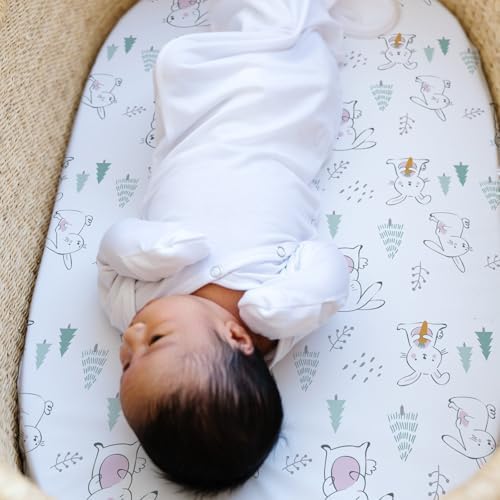 Stretch Fitted Bassinet Sheet Set BROLEX 2 Pack Cradle Sheets - Image 6