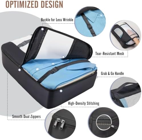 Veken 9 Set Packing Cubes for Travel, Anti-Wrinkle Buckled Suitcase Organizer - Image 5