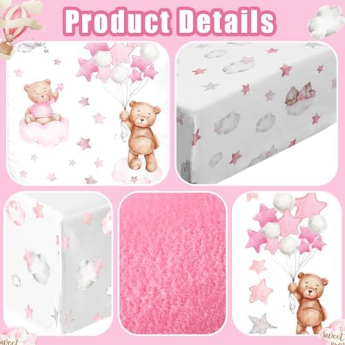 Mixweer 5 Pcs Crib Bedding Set Sheets Comforter Skirt - Image 4