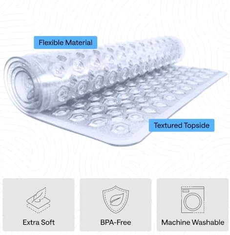 GORILLA GRIP Bath Tub Shower Mat, Bathtub Floor Liner, 35x16 Clear - Image 4