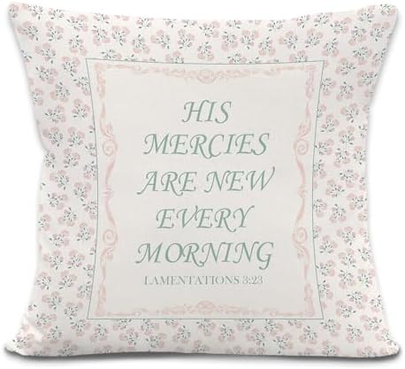Christian Scripture Throw Pillow Cover 18x18 Inches, Baby Girl Nursery Decor by LRyeisahh