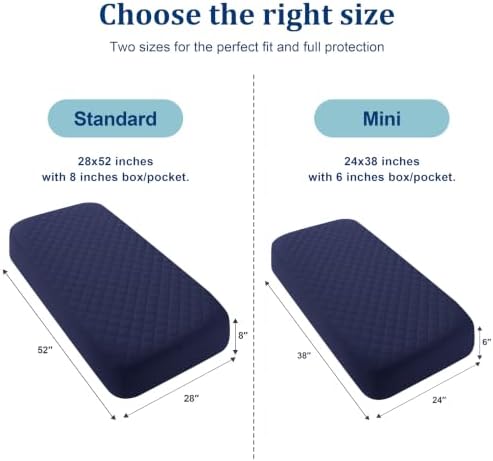 BEDSUM 2-Pack Waterproof Mini Crib Mattress Protector - Image 4