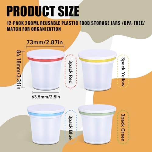 12 Pack 8.8oz Plastic Food Storage Containers - Image 4