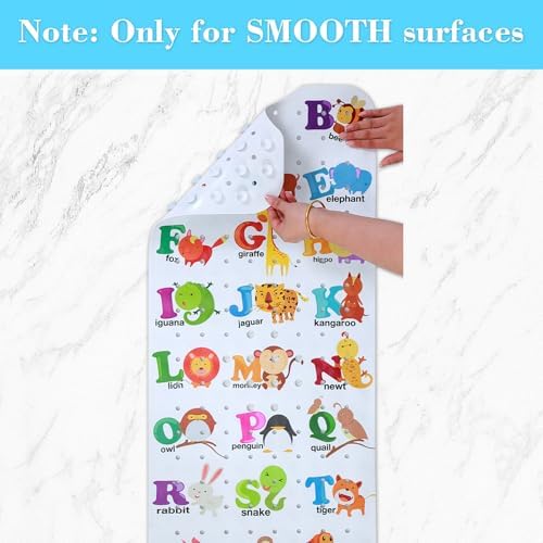 Secopad Bathtub Mat Non Slip, Cute Tub Mat, Alphabet and Animals - Image 4