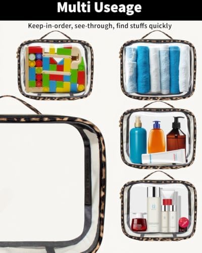 3 Pack Clear Toiletry Bag for Women, TSA Approved Organizer for Travel Size - Image 6