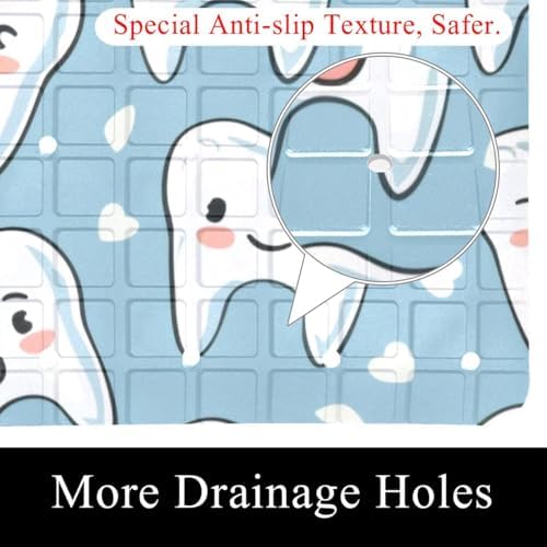 Shower Mat Non Slip, Teeth Pattern Anti Slip Bath Mat - Image 2