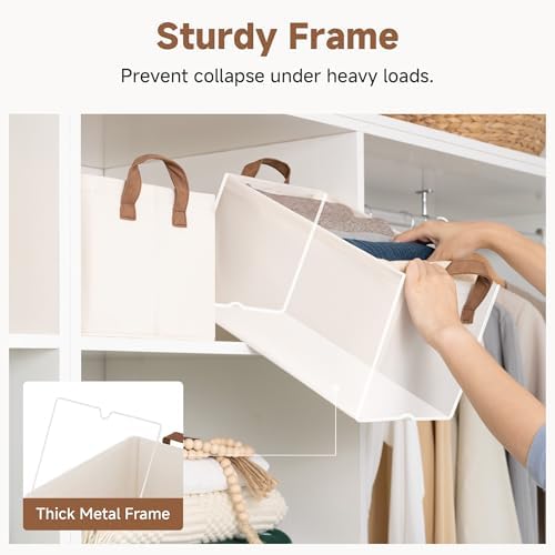 StorageWorks Fabric Storage Bins, Linen Closet Organizers - Image 4