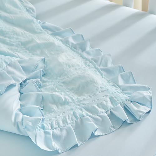 Ruffled Mini Crib Bedding Set Baby Boho Quilted Comforter - Image 7