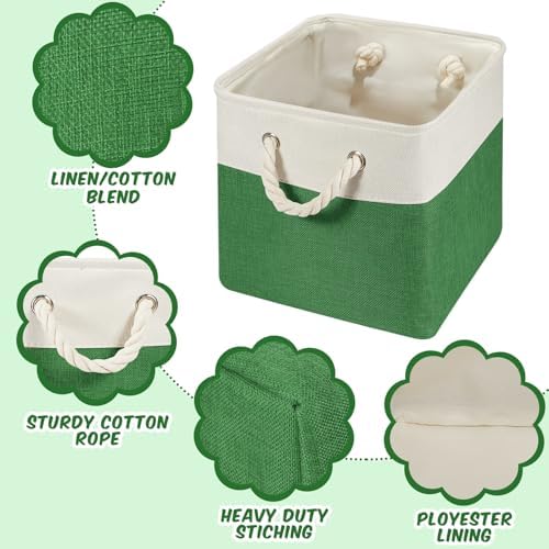 Geiserailie 6 Pcs 13 x 13 Inch Cube Storage Bins Fabric Storage Organizer Bins - Image 3