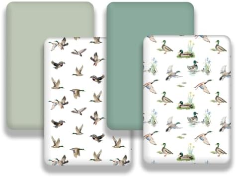 4 Pack Mallard Duck Baby Pack N Play Sheets Neutral Unisex Breathable Fitted - Image 6