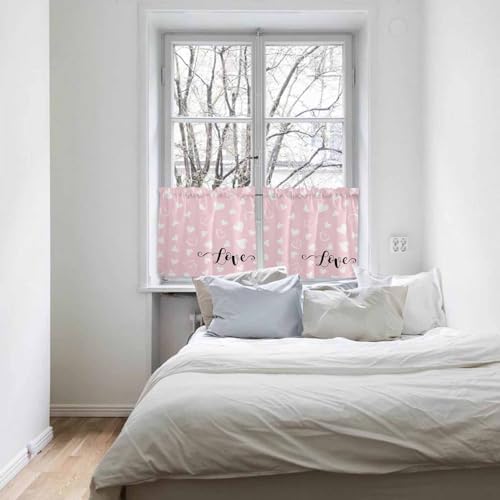 Vandarllin Pink Valentine's Day Kitchen Curtains and Valances Set, Valentines - Image 7