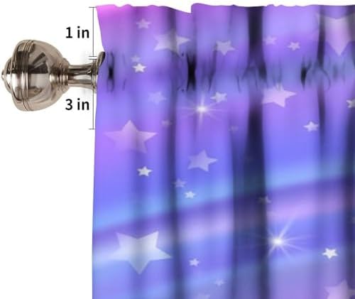Fantasy Rainbow Valances Curtain Purple Sky Unicorns Silhouette Pattern Window - Image 3