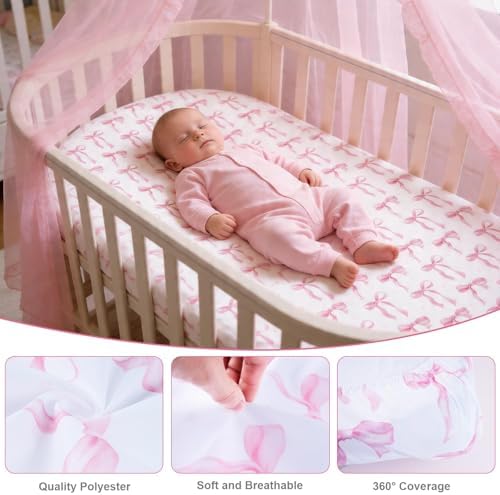 4 Pcs Bassinet Sheets Girls - Image 3