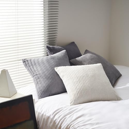 Topfinel Neutral Grey Decorative Throw Pillow Covers 18x18 Inch Set of 4 - Image 5