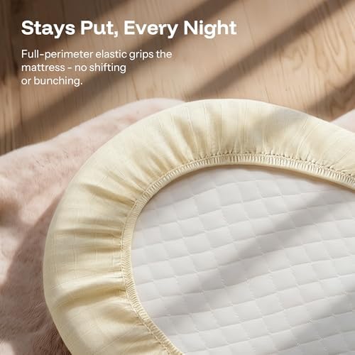 HARPPA Cuddly Bassinet Sheets, Bamboo Viscose Cotton, Oeko-TEX Certified - Image 3