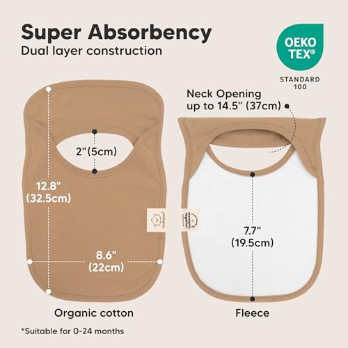 KeaBabies 8-Pack Bibs for Baby Girls, Pullover Baby Bibs - Image 3