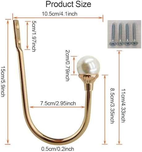 COCIVIVRE 4 Pack Curtain Holdbacks Wall Mounted Curtain Tiebacks Hooks Plastic - Image 3