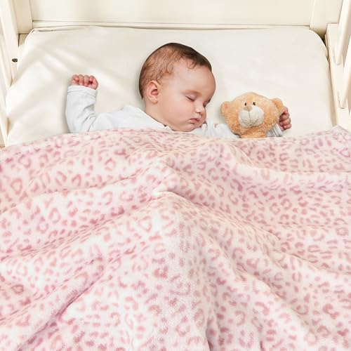 Yurhap Leopard Print Baby Blanket Fleece Baby Blankets - Image 3