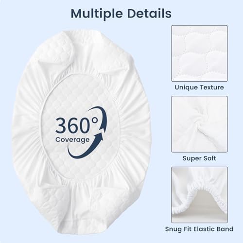 david's kids 2 Pack 38''x25'' Waterproof Mini Crib Mattress Protector, Fitted - Image 5