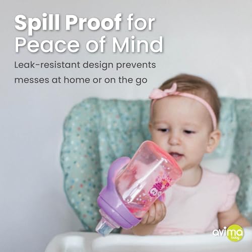 Avima 10 oz Trainer Sippy Cup w Handles & Soft Silicone Spout - Image 5