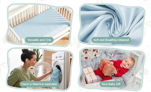 4 Pack Bassinet Fitted Sheets Compatible - Image 4