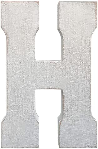ABELOTS Large Wood Distressed White Wash Alphabet Wall Decor Monogram Letter by ABELOTS