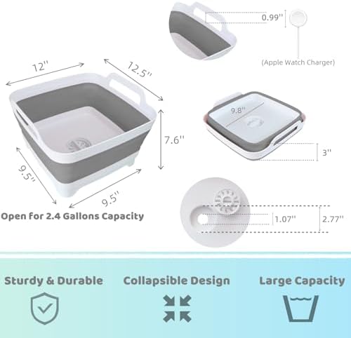 GIMWA 2.4Gal Collapsible Dish Basin - Image 3