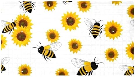 Shower Mat Non Slip 26.8 x 15.1 Inches, Bee Sunflower Bathtub Mat Shower Stall by Anna+Cowper