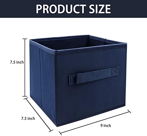 EBIGIC Small Storage Bins, Collapsible Fabric Storage Organizer 9.0"x7.5"x7.5" - Image 2