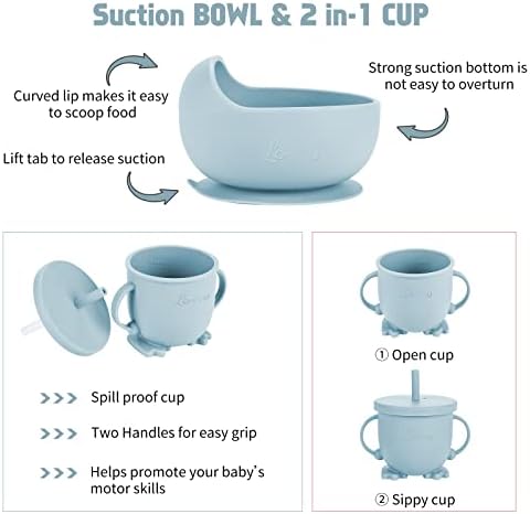 Silicone Baby Feeding Set, Suction Plate Bowl - Image 5