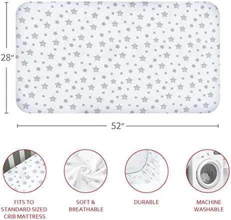 Crib Sheets for Boys or Girls 4 Pack, Fitted Crib Sheet - Image 6