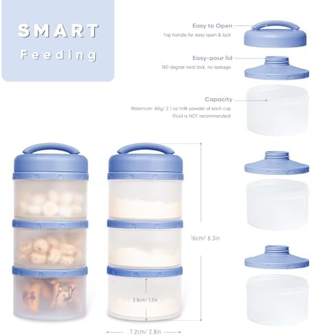 Termichy Stackable Formula Dispenser Portable: Milk Powder Container to go - Image 2