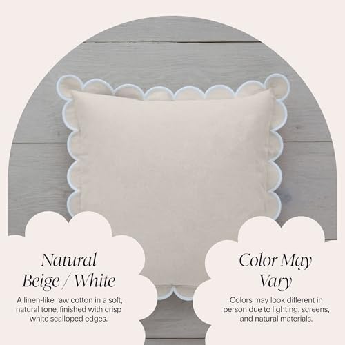 BEBE BASK Scalloped Pillow Cover Set of 2, Cotton - Image 5