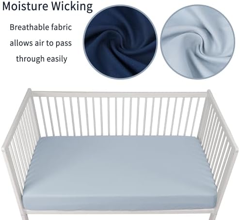 GUNTAIL Baby Crib Sheets for Boys Girls, 2 Pack Fitted Crib Sheet for Standard - Image 3