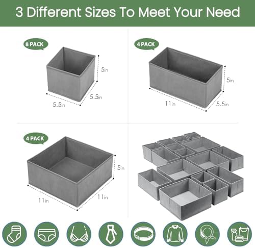 Criusia Drawer Organizer Clothes, 16 Pack Underwear Drawer Organizers, Foldable - Image 3