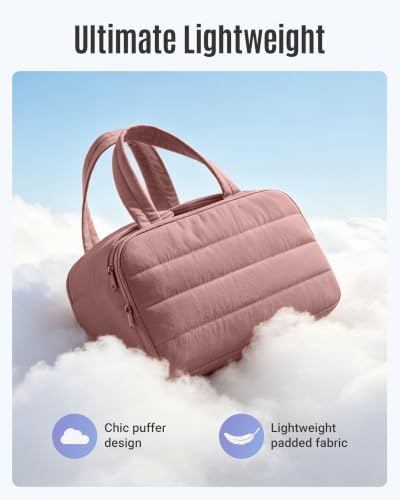 LIGHT FLIGHT Travel Toiletry Bag, Quilted Travel Makeup Cosmetic Bag Organizer - Image 5