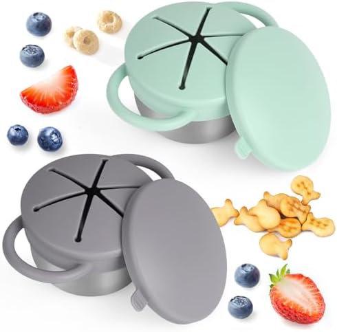 Daximo 2 Pack Snack Cups for Toddlers Spill Proof by Daximo