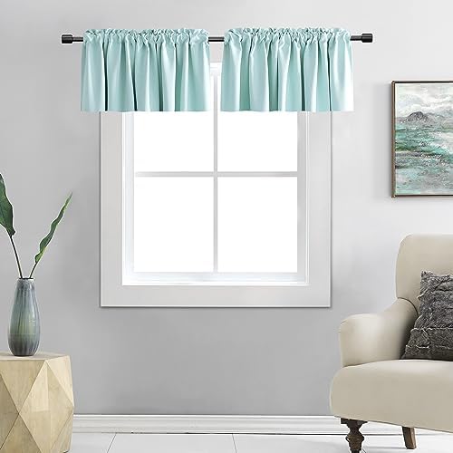 DONREN 12 Inch Length Blackout Window Valances by DONREN