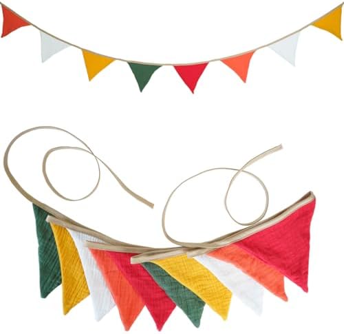 Pennant Banner Bunting Flags, Garland Triangle Banners Fabric by Uorbmaio