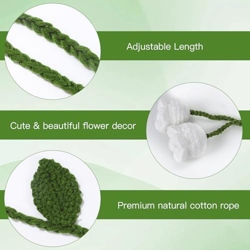 2 Pack Boho Handmade Flower Curtain Tiebacks Curtain Holdbacks - Image 6