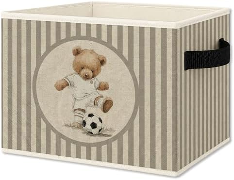 Soccer Bear Nursery Foldable Storage Bins Box by Unknown
