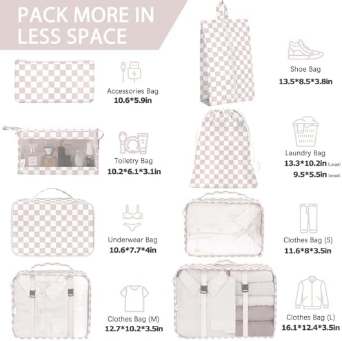 KPX 8 Set Packing Cubes for Travel, Luggage Packing Organizers Accessories - Image 2