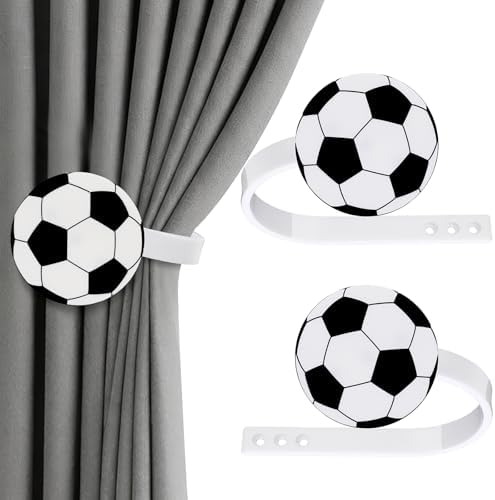 Briwooody 2 Pcs Soccer Curtain Holdbacks Acrylic Sport Curtain Tiebacks by Briwooody