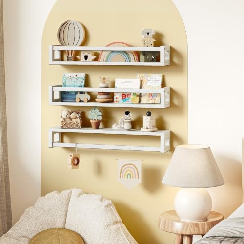 3 Pack 24 Inch Solid Wood Floating Shelves, Nursery Bookshelf - Image 4
