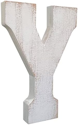 ABELOTS Large Wood Letter Distressed White Wash Alphabet Wall Décor Monogram - Image 2
