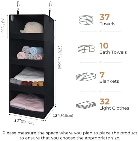 GRANNY SAYS 4-Shelf Hanging Closet Organizer, Foldable Storage - Image 3