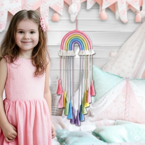 Rainbow Macrame Wall Hanging, Girls Room Decor - Image 2