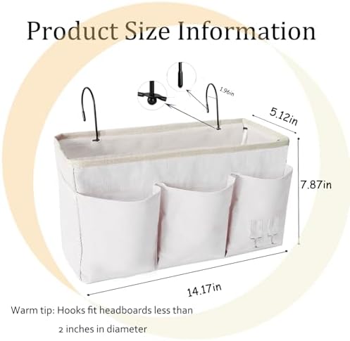 Bedside Caddy, Bedside Hanging Storage Organizer forBunk and Hospital Beds - Image 2