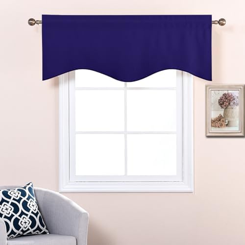NICETOWN Navy Blue Blackout Valance Curtains - Image 6